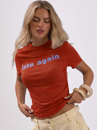 MUSERA Short Sleeve Crew Neck Fitted T-Shirt With Slogan Graphic Detail Summer Casual Everyday Y2k Basic Streetwear Soft Social