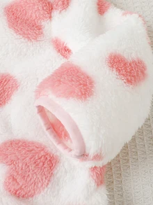 Cozy Pixies 嬰兒女童男童卡通動物豹紋抓絨內裡加厚連帽拉鍊長袖外套夾克，適合冬季 - 白色 - 查看 6