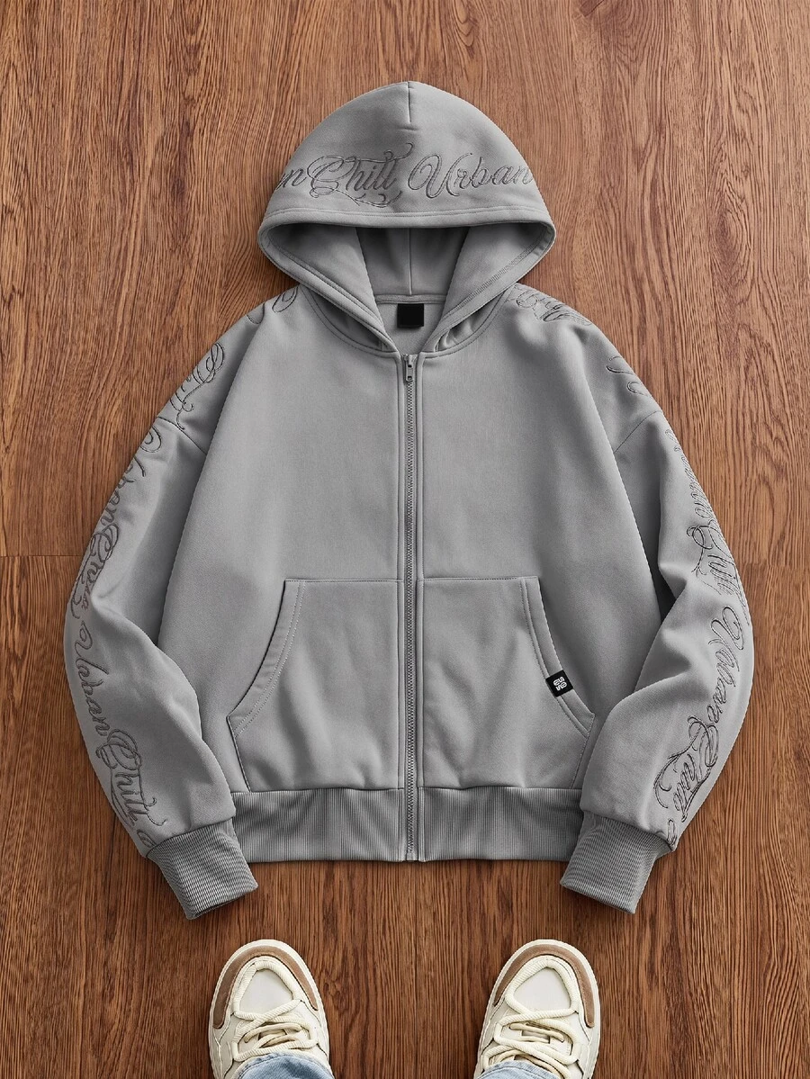 SWAVVY Casual Men's Sweatshirt Hoodie - Grey - View 1