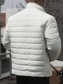 Manfinity CasualCool Men's Winter Outdoor White Coat, Puffer - Beige - View 2