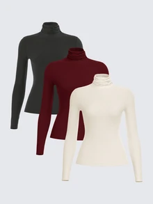 SHEIN BASICS 3件組女款T恤 - 彩色 - 查看 3