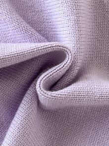 Young Girl Autumn/Winter Casual Colorblock Patchwork Collar Sweater - Mauve Purple - View 5