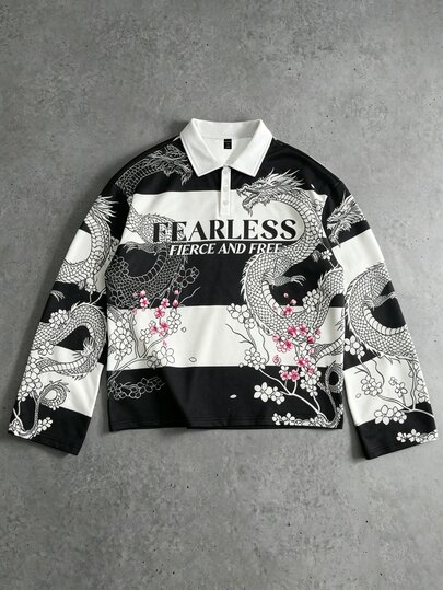 2026 Frühling/Herbst/Winter Neue Mode Lässig Herren Sweatshirt, College-Stil Unisex Paar Streetwear Vintage Amerikanisches Grafikdesign Polohemd, Herbst/Winter Umlegekragen Top