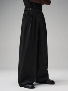 STYNVO Pantalones de unicolor versátiles para el trayecto diario de moda para hombres - Negro - Ver 1