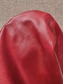 SHEIN Unity جاكيت نسائي بلون موحد بأكمام طويلة وسحاب أمامي من مادة البولي يوريثان بقصة عادية - الأحمر - مشاهدة 8