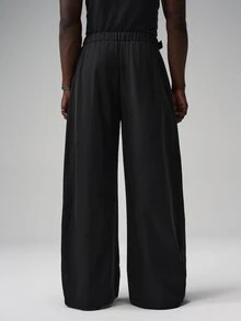 STYNVO Pantalones de unicolor versátiles para el trayecto diario de moda para hombres - Negro - Ver 2