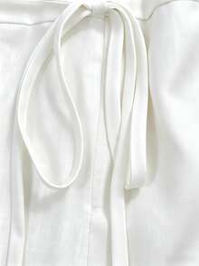 Franclia Women's Solid Color Sleeveless Tie Wrap Romper - White - View 4