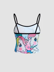 Chillnights My Little Pony X SHEIN Set Lingerie Camisole Motif Unicorn Pelangi 4 Potong - MultiWarna - View 6
