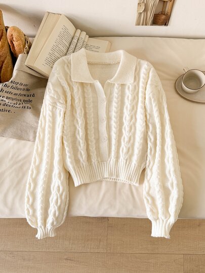 CosyJoli Autumn/Winter Casual Versatile Solid Color Sweater