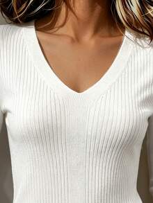 SHEIN Autumn/Winter Casual Versatile Solid Color Sweater - Apricot - View 4