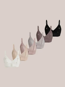 Barelissa 6pcs/Set Bra Perekat Jelly Tanpa Jahitan dengan Tepi Bergelombang Minimalis - MultiWarna - View 2