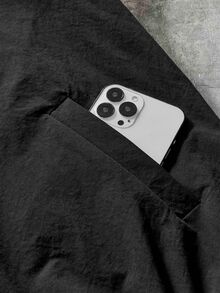 AXEPEAK Men's Solid Color Airplane Buckle Casual Daily Travel Long Sleeve Jacket - Black - View 5