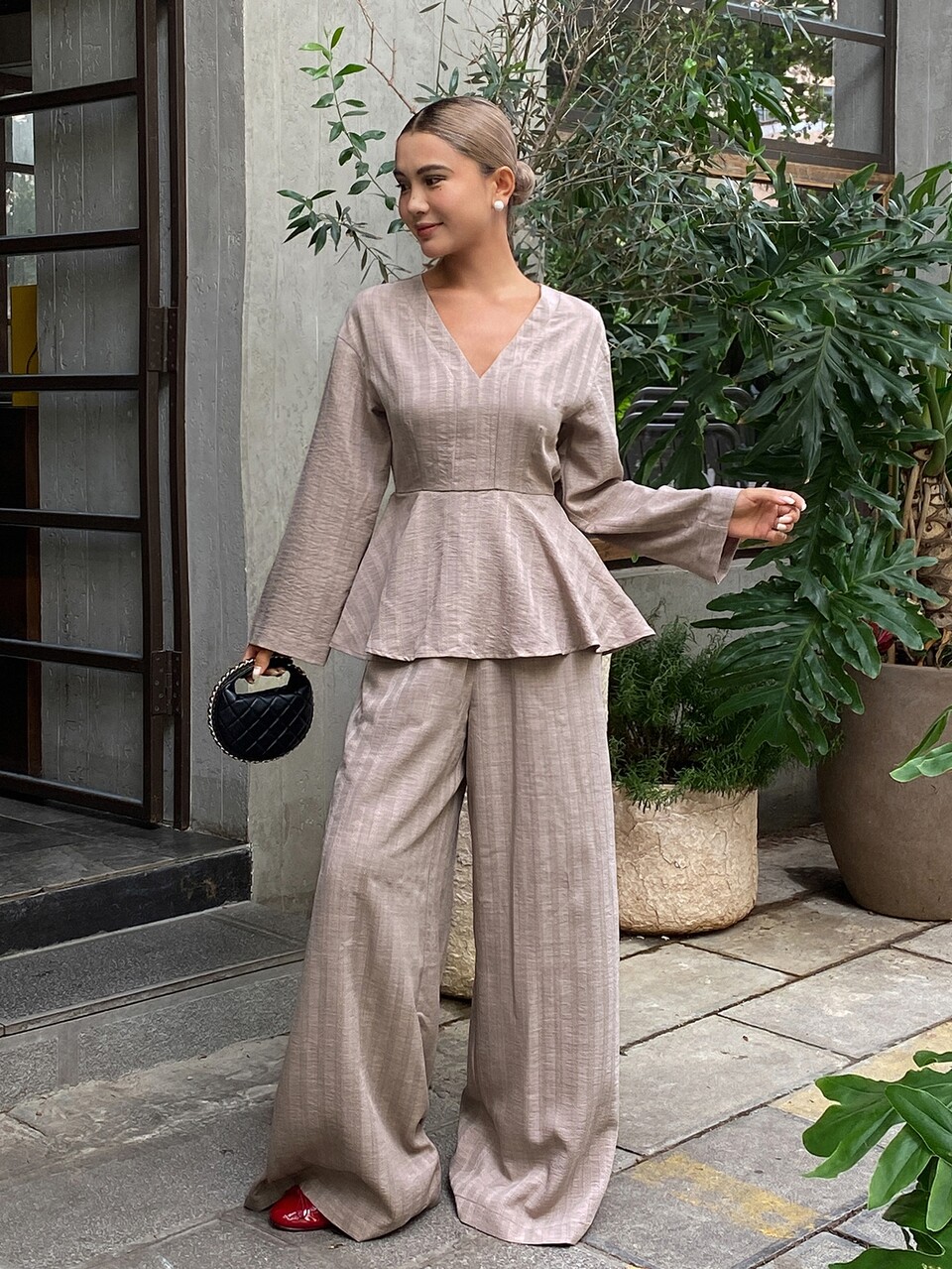 Women's Autumn Casual Commute Shirt & Pants 2 Pieces Set