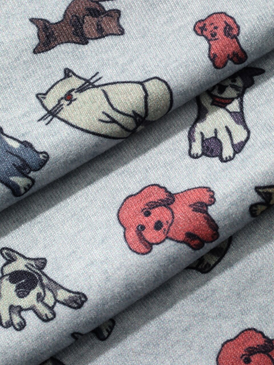 Happy Puppy Pattern All-Over Print Straight Leg Long Pajama Pants For Women