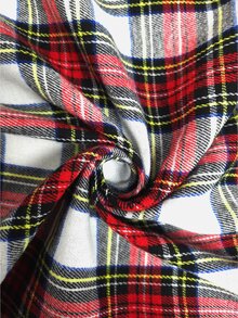 SHEIN New Elegant Preppy 70s Casual Autumn Formal Basic Long Sleeve Plaid Commuter Simple Red And White Plaid Women's Shirts Weekend Everyday Thanksgiving - Multicolor - View 5