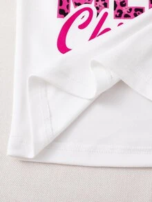 SHEIN Piyama Natal Musim Gugur/Dingin untuk Remaja Perempuan, 2 Potong, Pas Badan, Lengan Panjang dan Celana, Motif Huruf - Putih - View 6