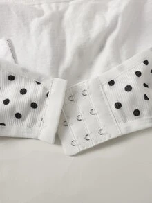 SHEIN Tween女孩休閒波點黑色針織抹胸上衣 - 黑與白 - 查看 4