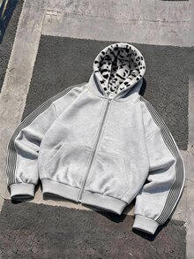 SHEIN Teen Boys Colorblock Plush Hooded Sweatshirt - Grey - View 6