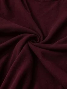 Manfinity Homme Sweater Lengan Panjang Pria Warna Polos Minimalis Serbaguna untuk Pemakaian Sehari-hari - Burgundy - View 9