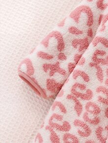 Cozy Pixies 女嬰保暖內裡加厚花卉圖案針織柔軟連帽長袖冬季連身衣 - 彩色 - 查看 5