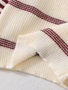 Young Boys Sweaters Streetwear Fashion Crew Neck Pullover Autumn/Winter Multicolor Color Block Knit Sweater - White - View 6