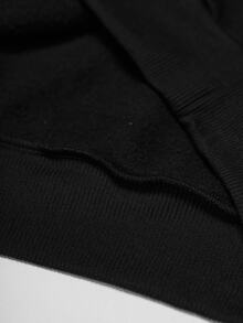 STYNVO 男士字母圖案連帽衛衣與長褲休閒日常穿搭 - 黑色 - 查看 5