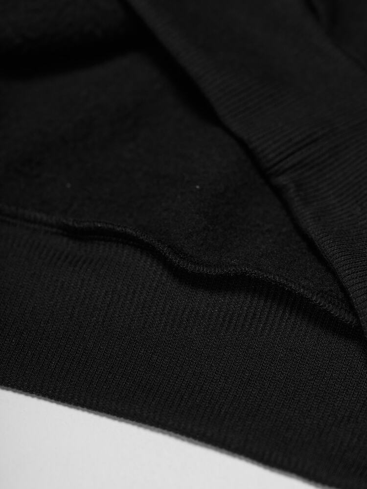 STYNVO Men's Letter Graphic Hoodie And Pants Casual Daily Outfit - Black - View 5
