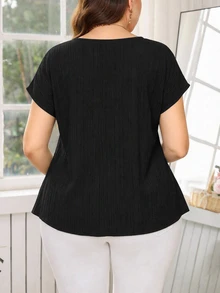 Reflora Plus Size Blouses - Black - View 2