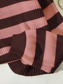 Franclia Autumn/Winter Casual Color-Block Striped Sweater - Multicolor - View 5