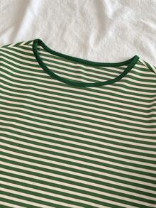 IslaSuriya Striped Contrast Lace 2 In 1 T-Shirt - Multicolor - View 3