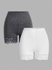 SHEIN Essnce Plus Size Shorts - Multicolor - View 1