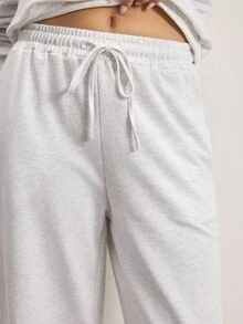 Ocili Pure Cotton Comfortable Minimalist Casual Women's Loungewear Bottoms Suitable For Going Out - Light Grey - View 4