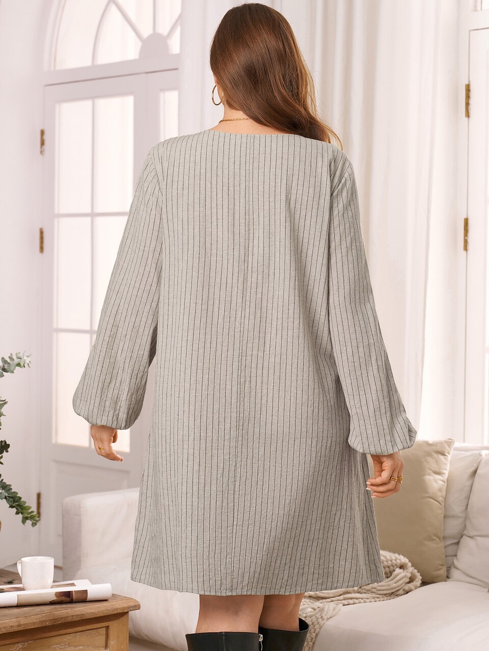 Women's Plus Size Striped Pullover Long Sleeve Dress Fall Fall Clothes For Women Fall Winter 2026