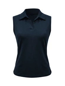 SHEIN Velisys 2件組女款領口半拉鍊無袖 Polo 衫，側開衩戶外健身瑜伽運動上衣 - 彩色 - 查看 3