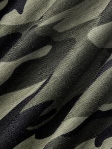 ROMWE Y2K 女款復古音樂節性感辣妹百搭萬用英文Logo刺繡U領五角星鉚釘背心 - 軍綠色 - 查看 4