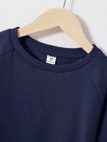 Maija Kids Maija Kids 女童大童素色針織運動衫與短褲兩件套 - 藍色 - 查看 5