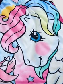 Chillnights My Little Pony X SHEIN Set Lingerie Camisole Motif Unicorn Pelangi 4 Potong - MultiWarna - View 4