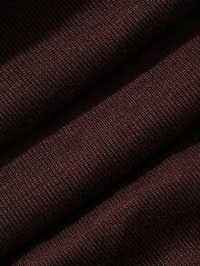 DAZY Autumn Winter Solid Color Slim Fit Tie Neck Women's Loungewear Set - Coffee Brown - View 8