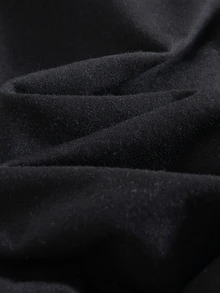 SHEIN 少女對比條紋蝴蝶結裝飾長褲 - 黑色 - 查看 7