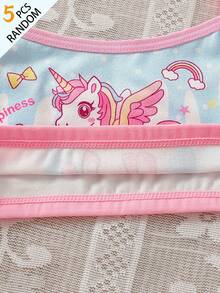 Random 5- Piece,Cute Unicorn Elements With Short Camisoles For Girls - Multicolor - View 6