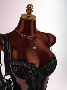 Amplova Women's Sexy Lace Sheer Camisole - Black - View 1