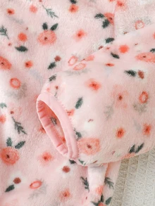 Cozy Pixies 嬰兒女童男童卡通動物豹紋抓絨內裡加厚連帽拉鍊長袖外套夾克，適合冬季 - 淺粉色 - 查看 5