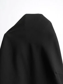 Elenzga Plus Size Women's Autumn/Winter Fashion Elegant Mesh Embroidered Round Neck Long Sleeve Blouse - Black - View 7
