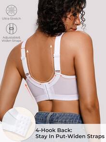 Bareli Dear Women's Underwire Push-Up Casual Comfortable Wide Strap Lace Patchwork Bra, 1pc - White - View 2