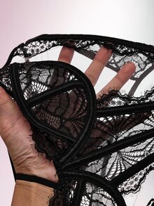Amplova Women's Sexy Lace Sheer Camisole - Black - View 10