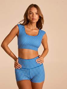 Aralina Conjunto de top y shorts con lunares - Agua verde azul - Ver 9
