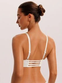 Barelissa 1pc Smooth Seamless Front Closure Push-Up Thin Padded Underwire Comfortable Minimalist Bra - White - View 2