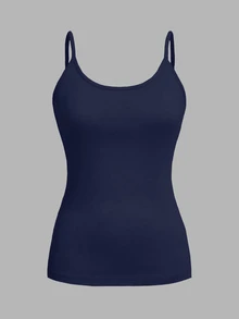 Solflare 4 piezas Top de tirantes cuello redondo liso talla grande - Multicolor - Ver 5