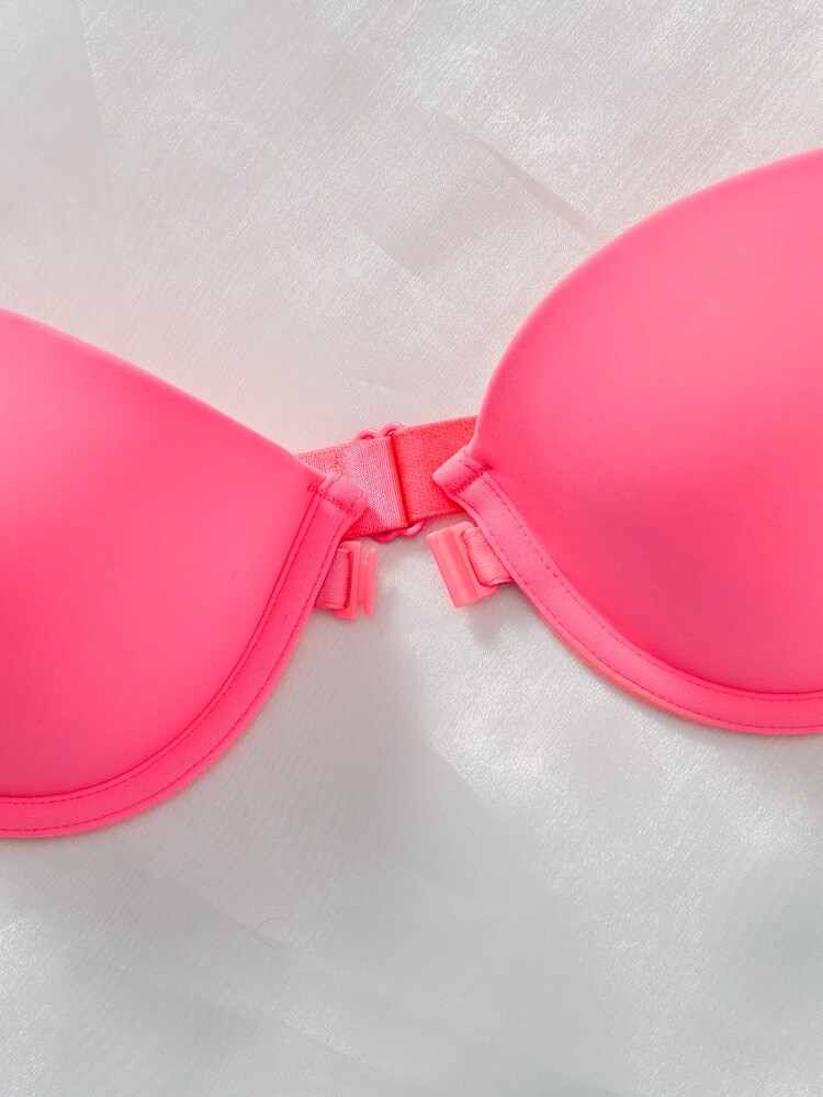 DesireSculpt Sujetador sin tirantes con aros para mujer, 1 pieza - Rosa Fucsia - Añade 4