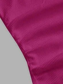 Slaydiva 2026 Primavera/Verano Nuevo Casual Básico Versátil Blanco Liso Acanalado Cuello Redondo Espalda de Corredor Sin Mangas - Rojo violeta - Ver 5